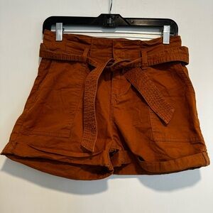 Womens Vanilla Star Sz:1 shorts Burnt Orange High Waist.  Belted. Cuffed Hem.